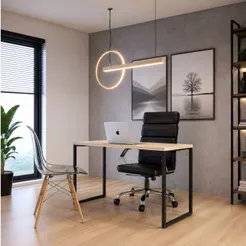 Pés de Mesa em Aço Carbono 73cm Kit com 2 Metalon 20x20 para Mesa Escrivaninha Aparador