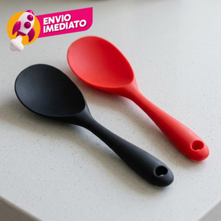 Kit Colher Arroz Silicone Panela Elétrica Antiaderente Multiuso Preparar Servir C/2, 3 ou 5Un