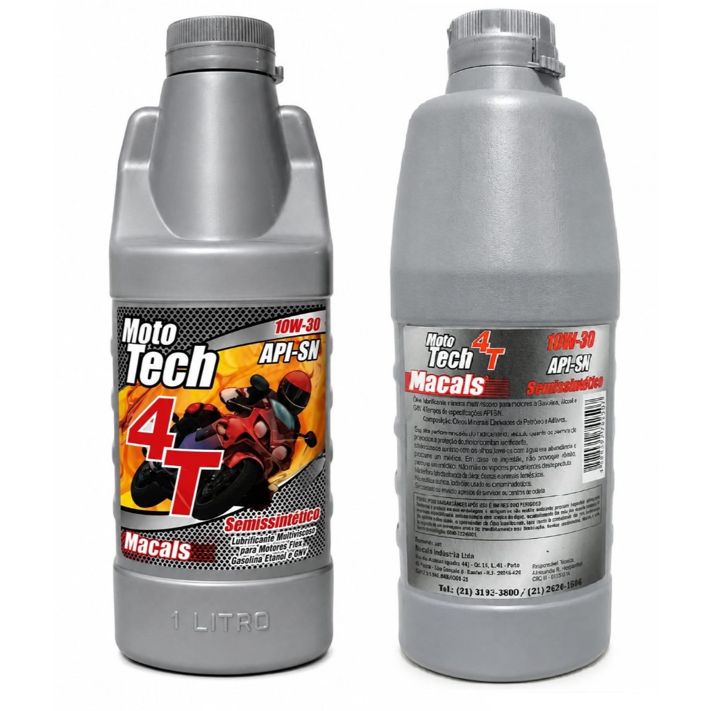 Oleo Macals 10w30 API-SN Moto Tech 4T Semissintético 1l