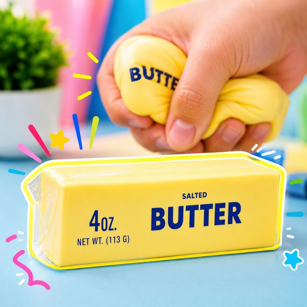 Squishy Barra De Manteiga Viral Tik Tok Butter Apertar Amarelo Macio Fofo