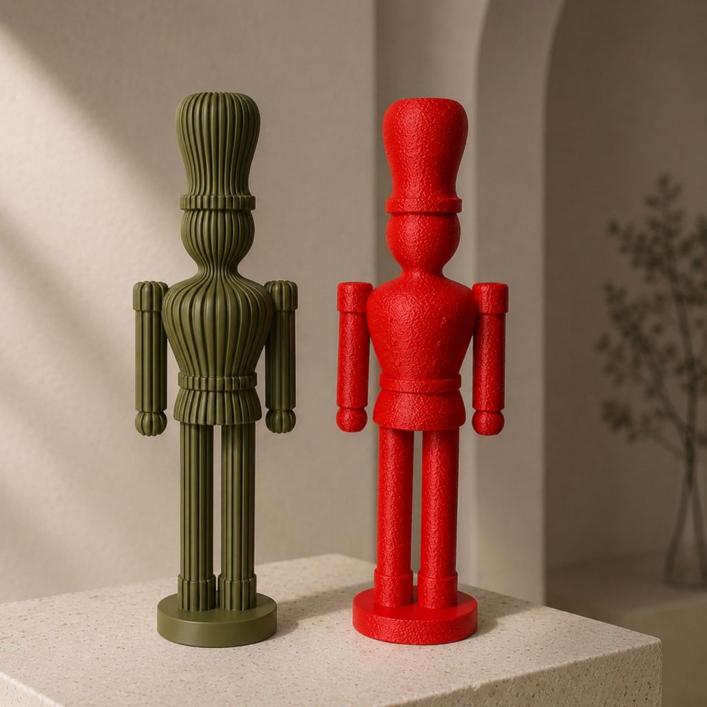 Kit 2 Quebra-Nozes Natalinos 20cm Decoração de Natal PLA 3D