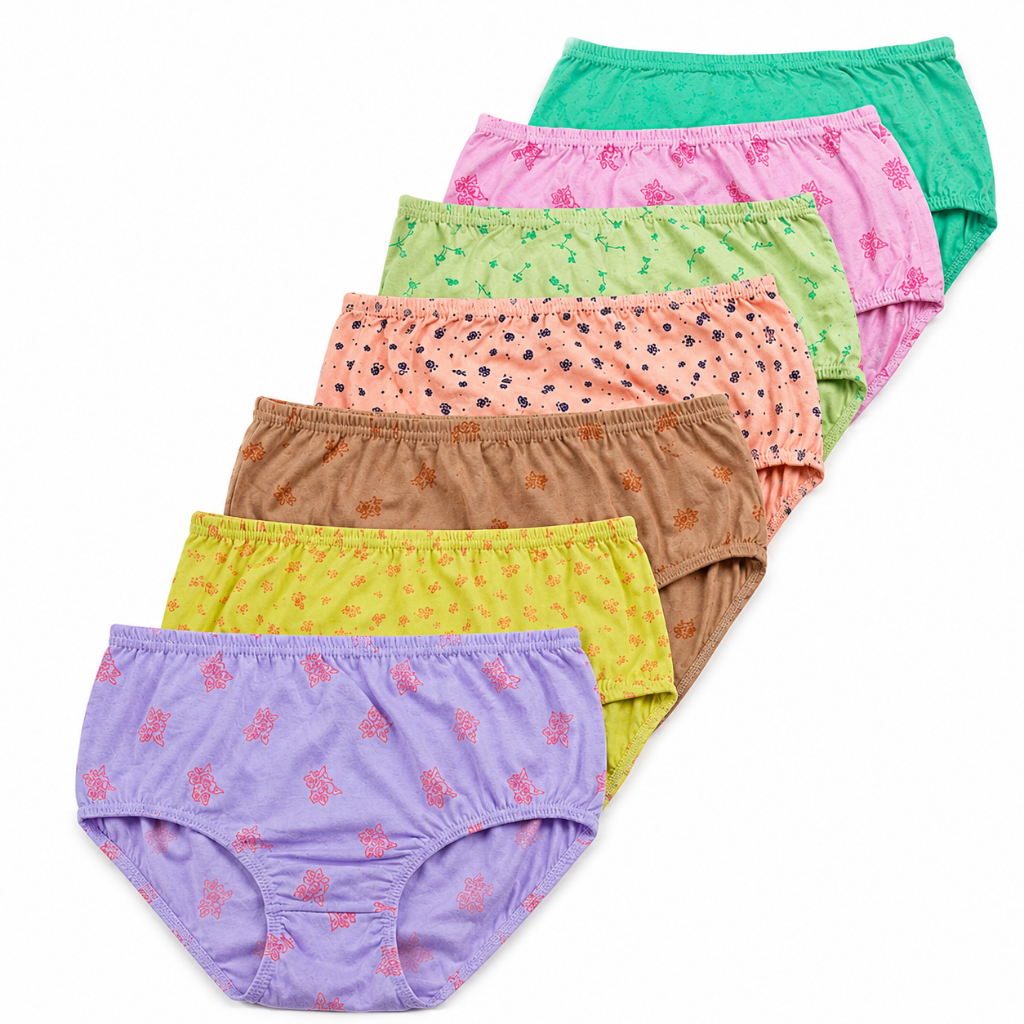 Kit Calçola Estampada 100% Algodão Calcinha Senhora Feminina Cintura Alta Confortável