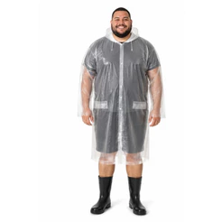 Capa De Chuva Capuz Com Bolsos Transparente Reforçado Pvc G plus size unissex impermeavel resistente