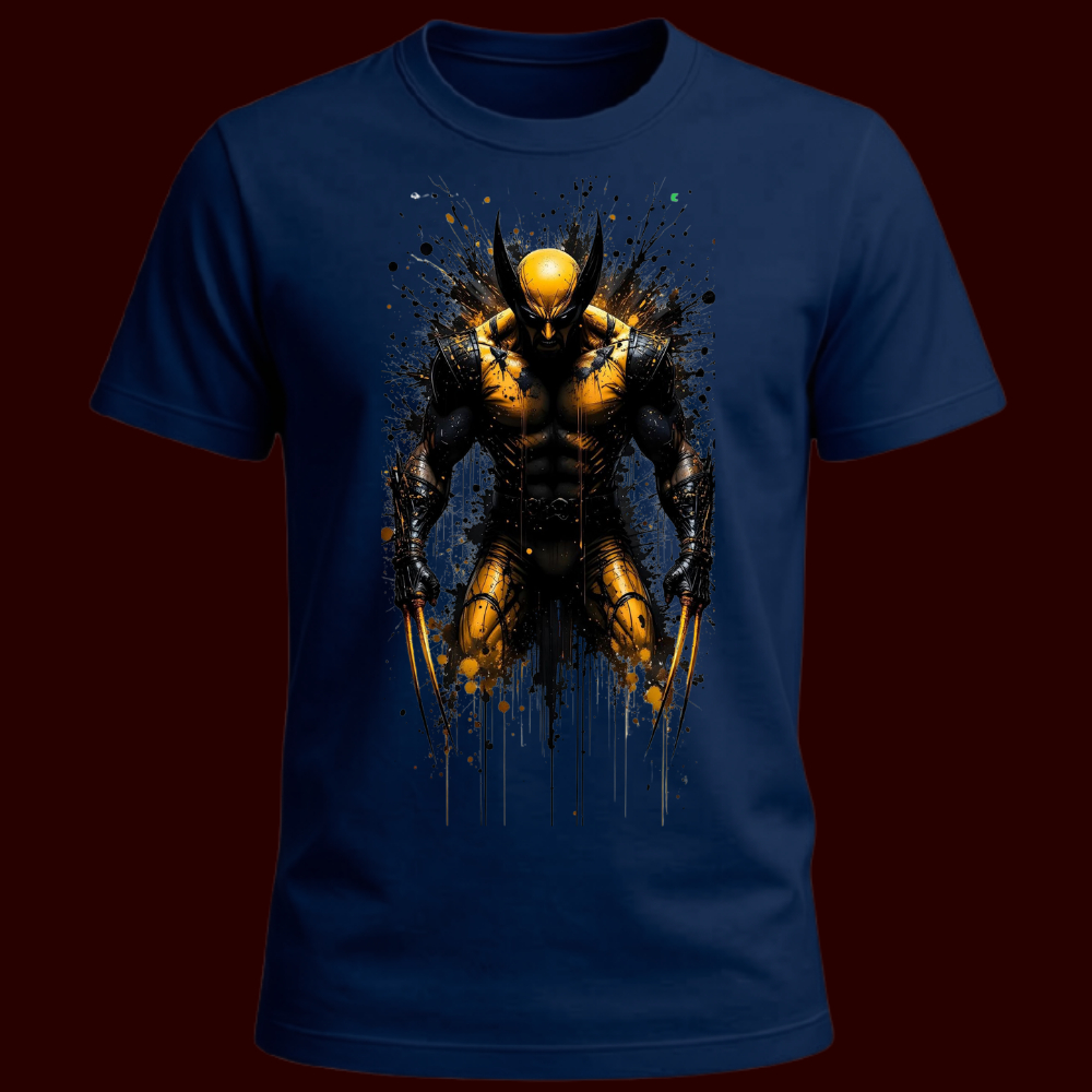 Camiseta Wolverine X-Men Estampa Artística - Camisa Geek Nerd Super Herói 100% Algodão Masculina