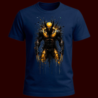 Camiseta Wolverine X-Men Estampa Artística - Camisa Geek Nerd Super Herói 100% Algodão Masculina