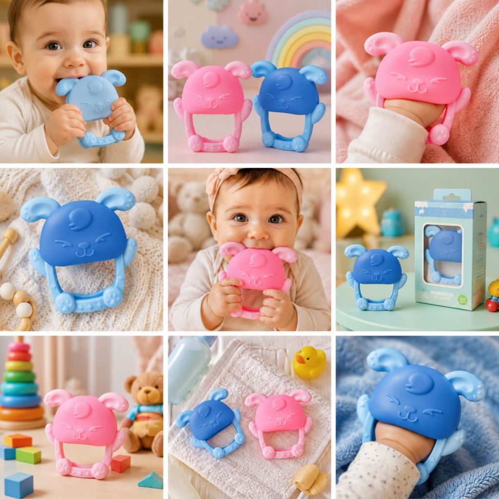 Brinquedos De silicone Para Dentição Bebês Com Mais De 3 Meses Mordedor De Pulso À Prova De Queda Mastigar Sem BPA