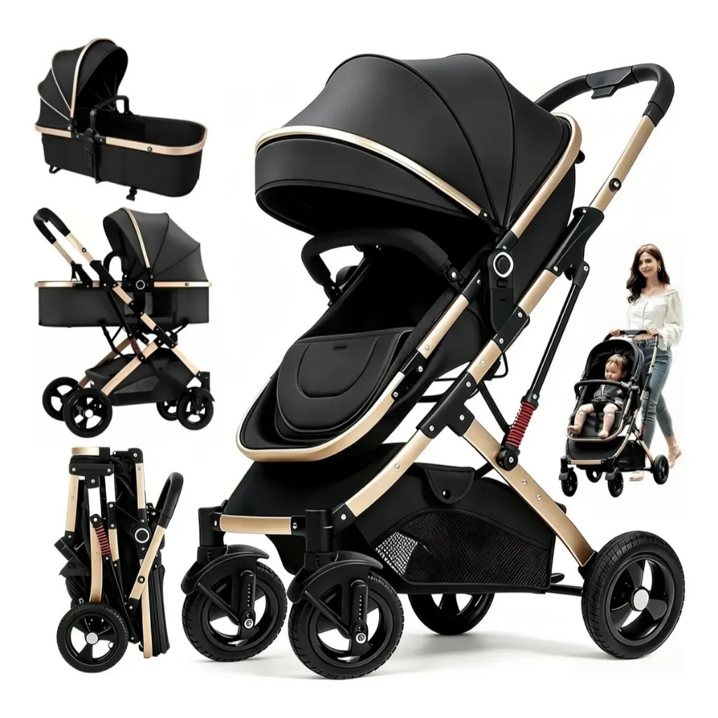 Carrinho de Bebe Passeio Berço Reversível com até 15kg Dobrável Confortável Ajustável De Bebê Completo 3 EM 1 e Conforto