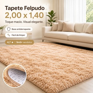 Tapete Felpudo 2.00 x 1.40 Macio Confortável Varias Cores Para Quarto e Sala