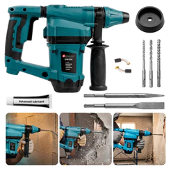 Martelete Rompedor 1600w SDS Plus 127v e 220v Perfuração e Demolição Alta Potência Com Maleta Profissional