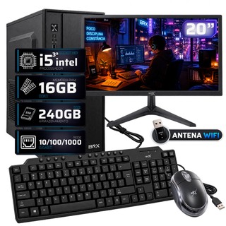 Computador Completo Intel I5 3a 16gb Ssd 480gb Monitor 20"