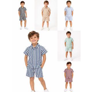 camisa conjunto infantil menino listrada camisa com bermuda viscolinho mauricinho
