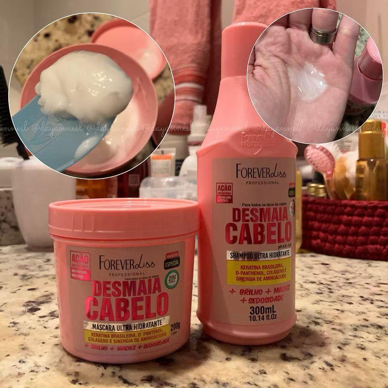 Desmaia Cabelo Forever Liss Kit Especial Shampoo Máscara Condicionador Anti Frizz Profissional — imagem 2 de 2