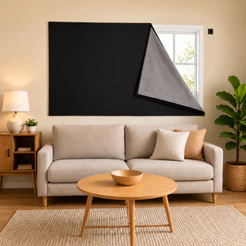Cortina Painel Blackout Com Velcro Autocolante Para Sala Quarto Cozinha Escritório Veda 100% a Luz