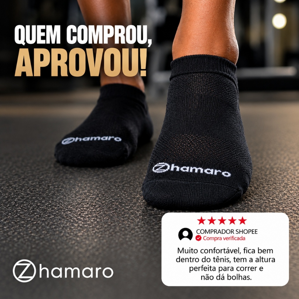 Kit 3 Pares Meias Poliamida Corrida Zhamaro Performance Sapatilha Dry Fit Ciclismo Running Academia · foto 2