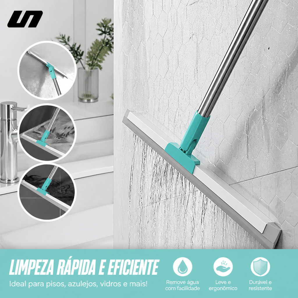 Rodo Silicone Cabo Extensível 60CM 100CM Limpeza Piso Vidros Azulejos Box Banheiro Gancho Secos Molhados Vassoura Mágica