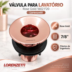 Válvula Para Lavatório Rose Gold 1602 F20 Lorenzetti