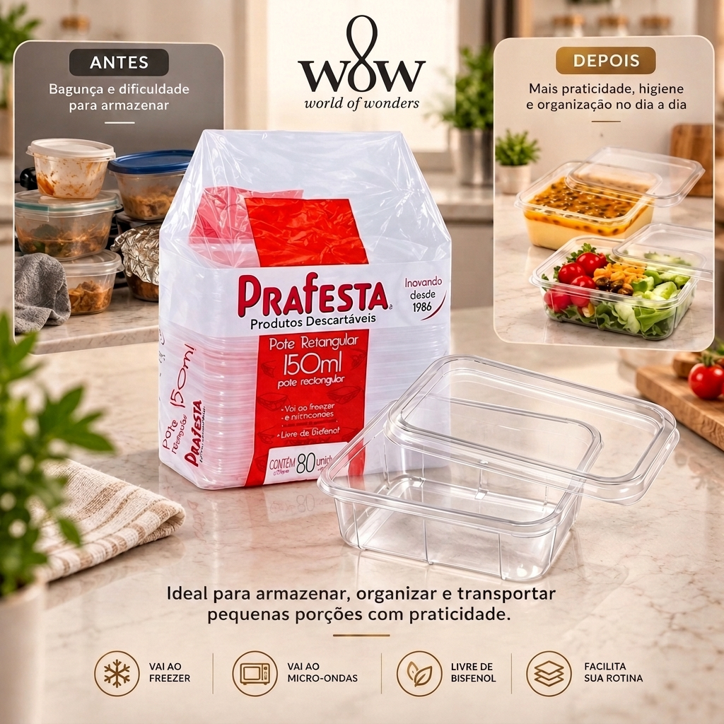 Kit 80 Pote Descartável 150ml Freezer Microondas Marmita · foto 2