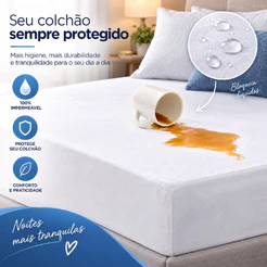 Protetor de Colchão Impermeável Camesa Antiácaro Antialérgico Malha Confortável