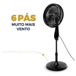 Ventilador De Coluna Britânia Bvc31a Maxx Force 6 Pás 75w 38cm  Preto/Cinza