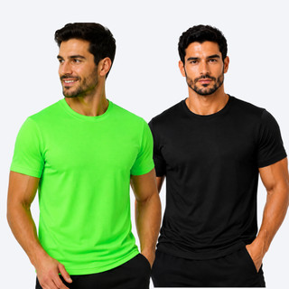 Kit 2 Camisetas Dry Fit Masculina Treino Academia 100% Poliamida UV+