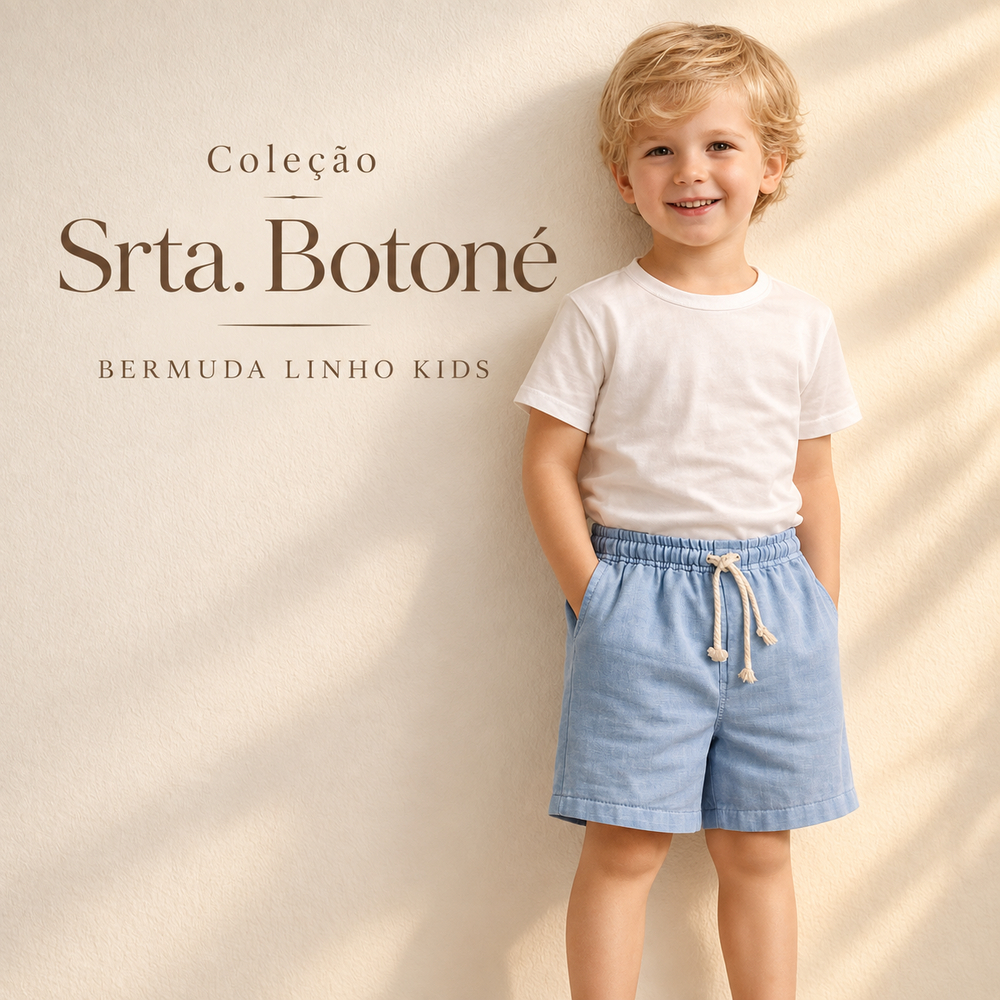 Short linho mauricinho bebê - infantil Moda kids