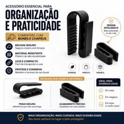 Suporte Organizador de Bonés Porta Boné e Chapéu Compacto Resistente Para Casa Loja e Carro