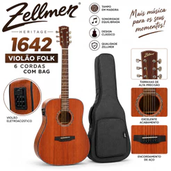 Violão Folk Zellmer Heritage 1642 6 Cordas C/Bag