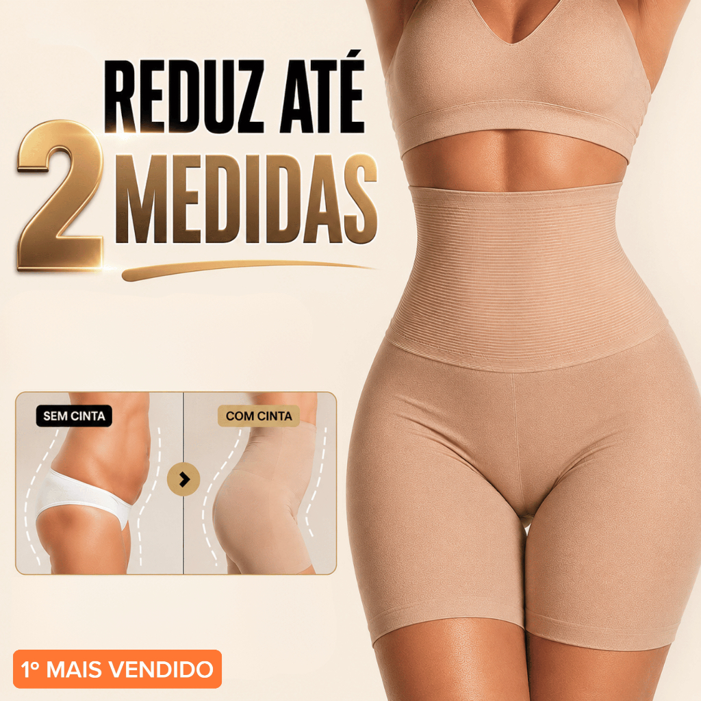 Short Cinta Modeladora Confortável Alta Compressão Afina Cintura Levanta Bumbum