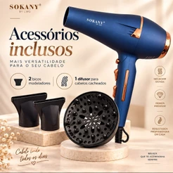 Secador De Cabelos Com Difusor Profissional Leve Bicos Portátil