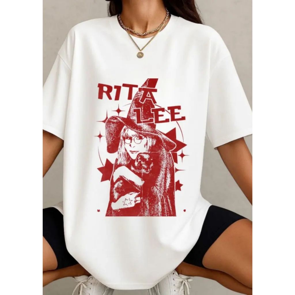 Camiseta Feminina Estampada com: Rita Lee - Moderna Estampada 100% Algodão Manga Curta Gola Redonda Tecido Confortável