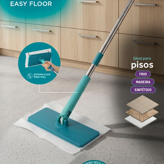 Mop Click Easy Floor Multiuso para Limpeza de Pisos, Cantos e Uso Diário · foto 2