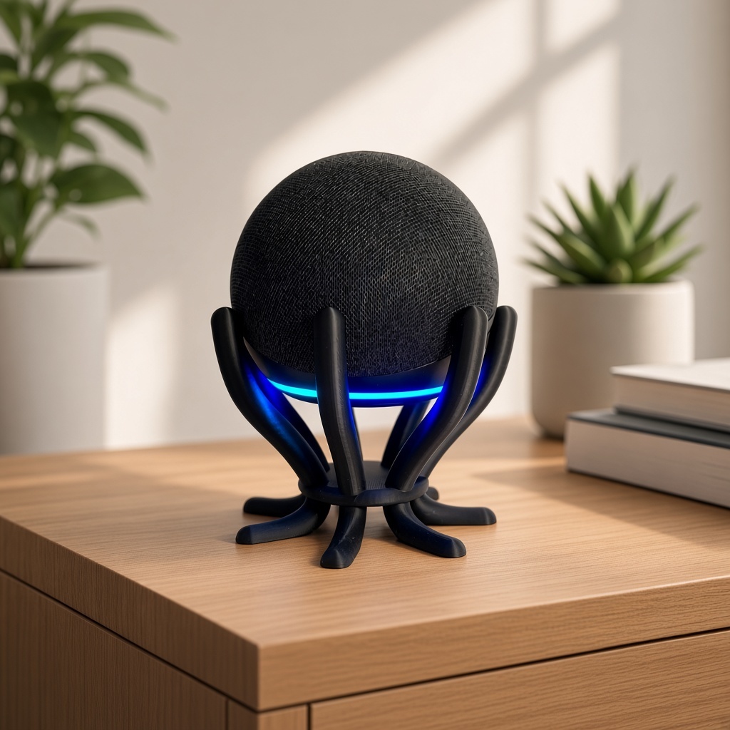 Suporte para Echo Dot 4 e 5 Alexa Base de Mesa Antiderrapante Organizador Smart Speaker Caixa de Som Estante Casa Cômoda