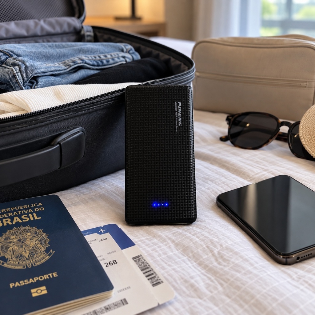 Power Bank 5000mAh Carregador Portátil Bateria Externa para Celular Smartphone Compacto Recarregável para Viagem