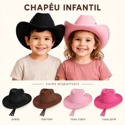Chapéu Infantil Country Cawboy Feminino Masculino Festa Junina de Criança