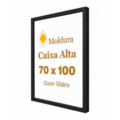 Moldura 70x100 Com Vidro Quadro 100x70 Caixa Alta 2x3 Artes Pôster Canva Fotos