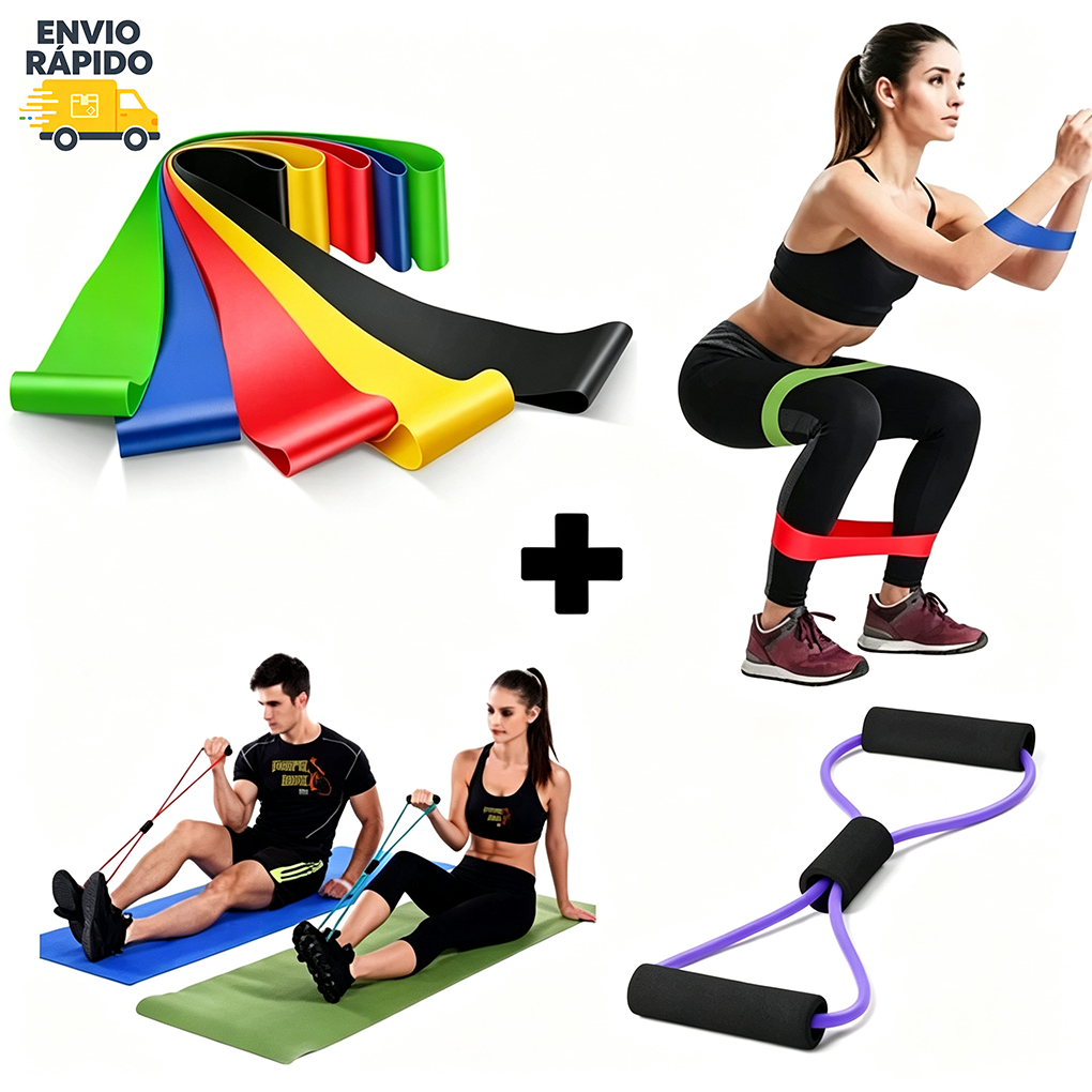 ✈️Envio Rápido｜Kit Faixas Elásticas Treino Funcional, Fisioterapia e Exercícios em Casa