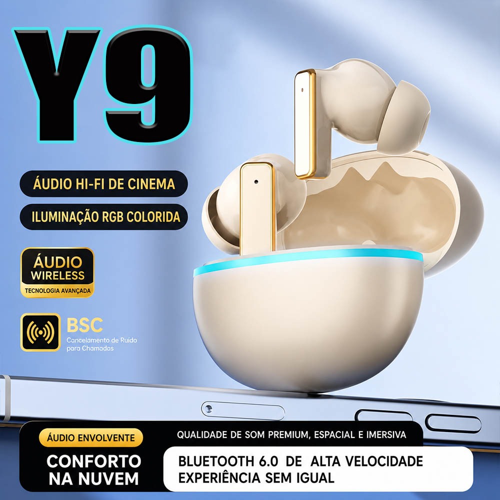 Fone TWS Bluetooth Driver 13mm, Som Hi-Fi Imersivo, Graves Potentes Cancelamento Ruído para Chamadas