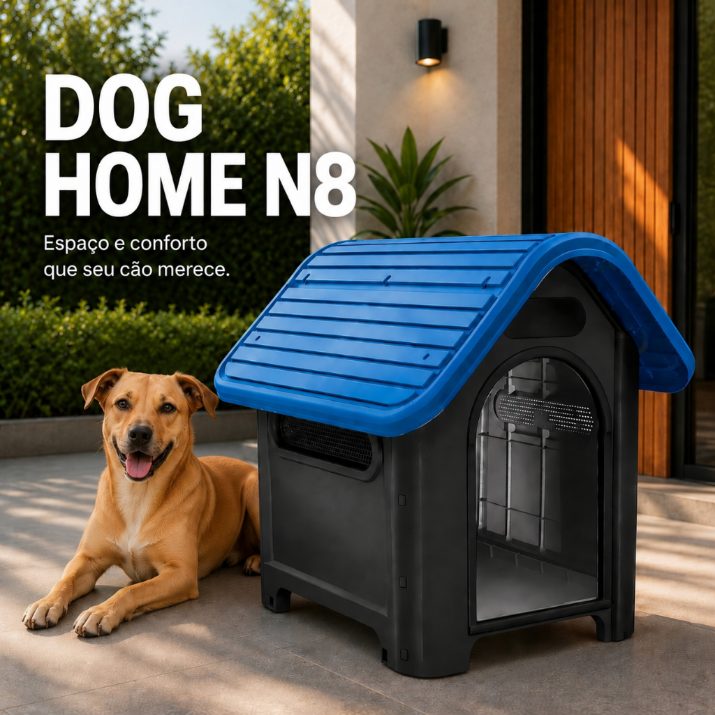Casa Casinha Cachorro N8 Porte Médio Plástica Dog Home Desmontável Mec Pet