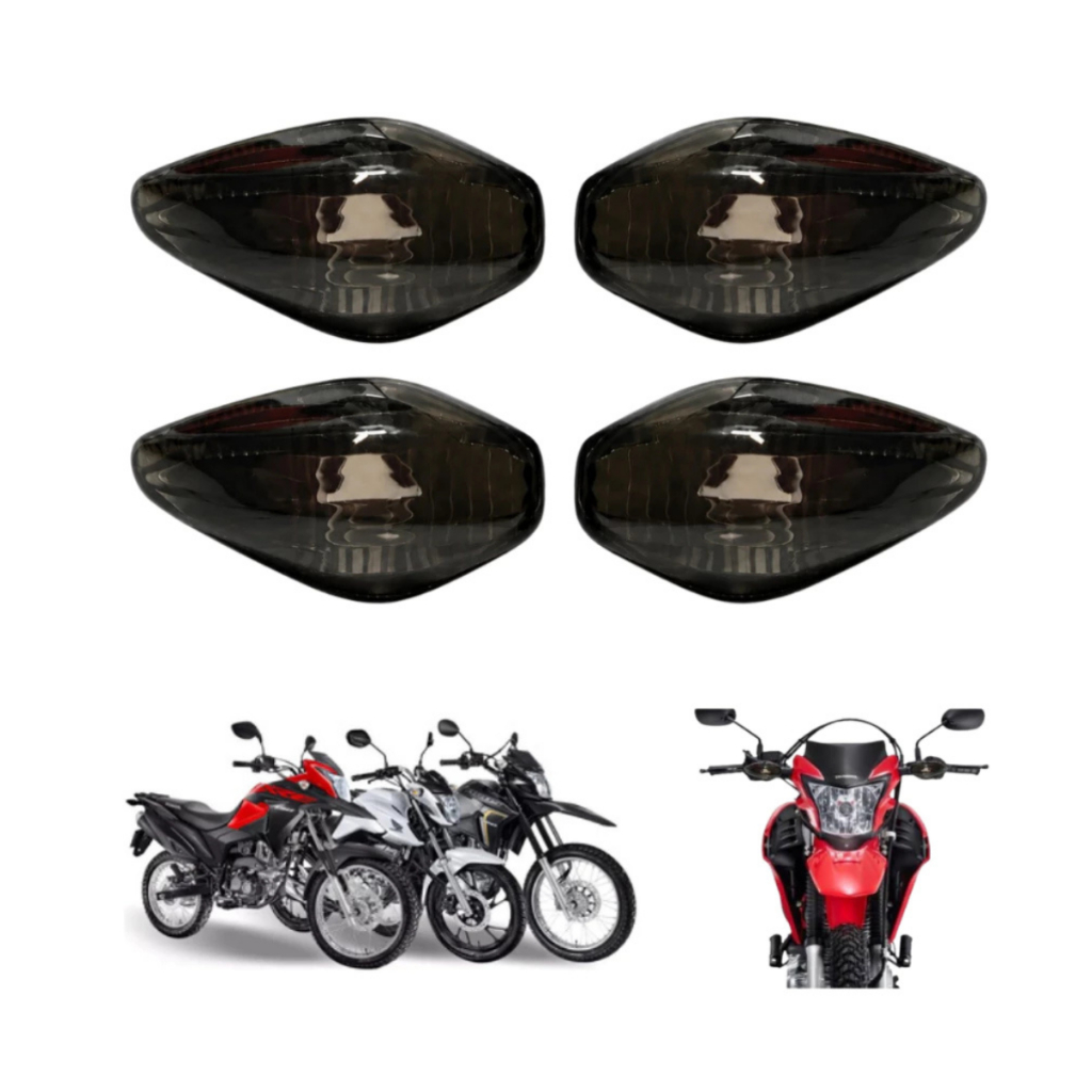 4 Lente Seta Pisca Fume Claro CG Fan160 Titan160 Start160 Nxr Bros160 Xre190 2014 Á 2026