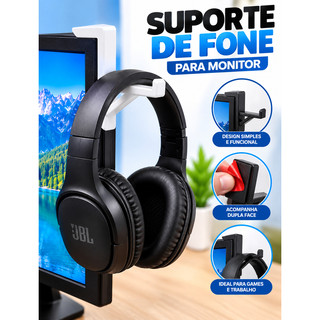 Suporte Gancho Lateral de Monitor para Fone de Ouvido Mais Resistente e Forte p/ Headset e Headphone