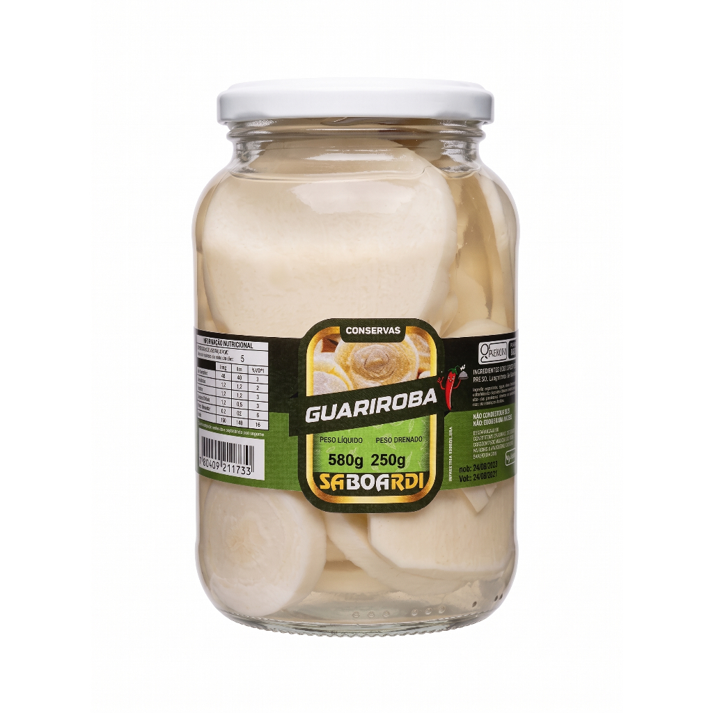 Guariroba Em Conserva Natural Artesanal Peso Líquido 580g Envio Imediato
