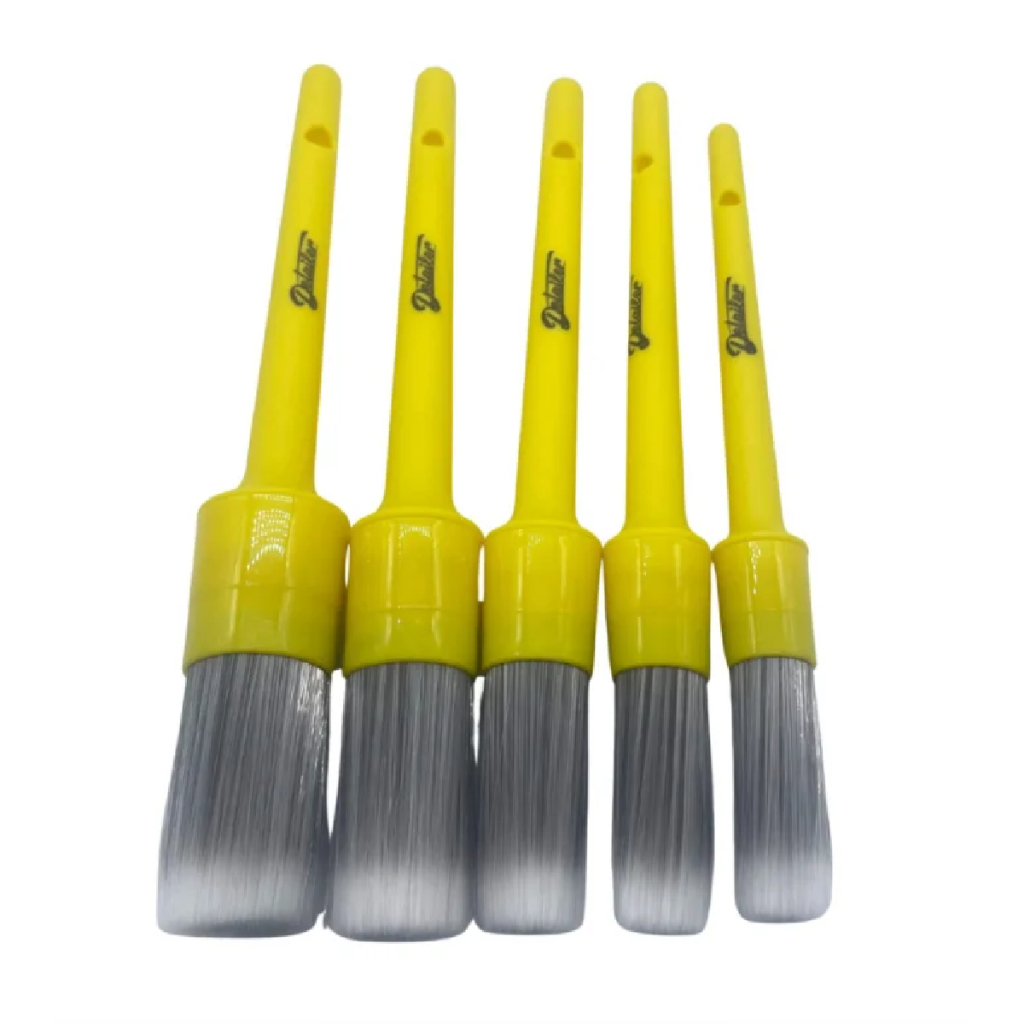 Kit Cinco Pincéis Detailer Cerdas Macias Limpeza Interna