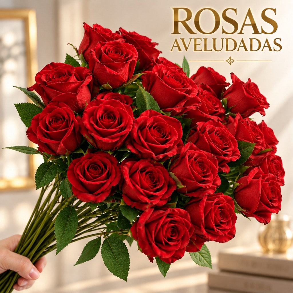 Kit Rosas Vermelha Aveludada Luxo Realista 50cm Decoração Rosa Artificial