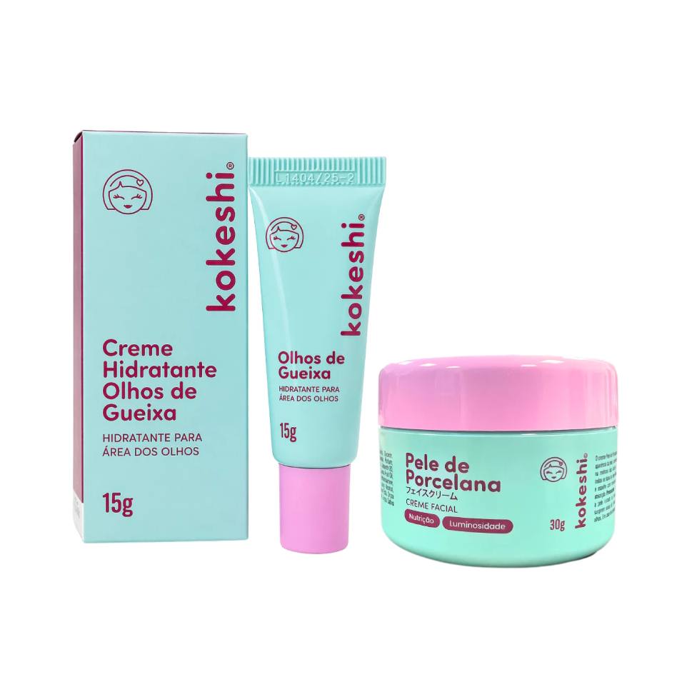 Kit Dupla Renovadores Faciais Kokeshi Pele Porcelana Olhos Gueixa