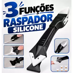 Espátula Rejunte Removedor De Silicone 3 em 1 Raspador Calafetagem Com 5 Tipos De Rarios de acabamento Para Piso Massa