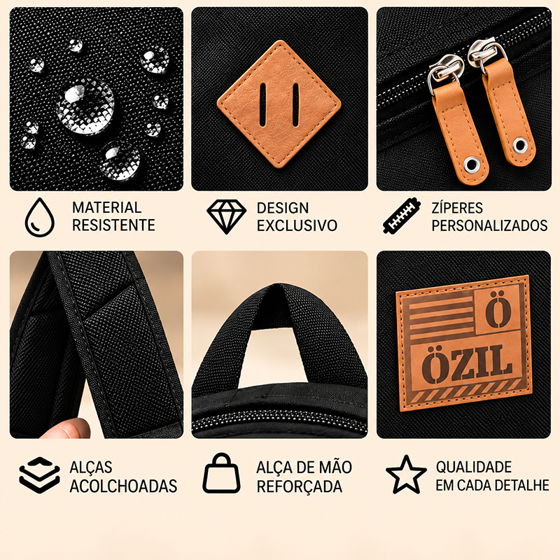 Mochila Ozil Escolar Universitária Faculdade Trabalho Viagem Reforçada 19L · foto 2