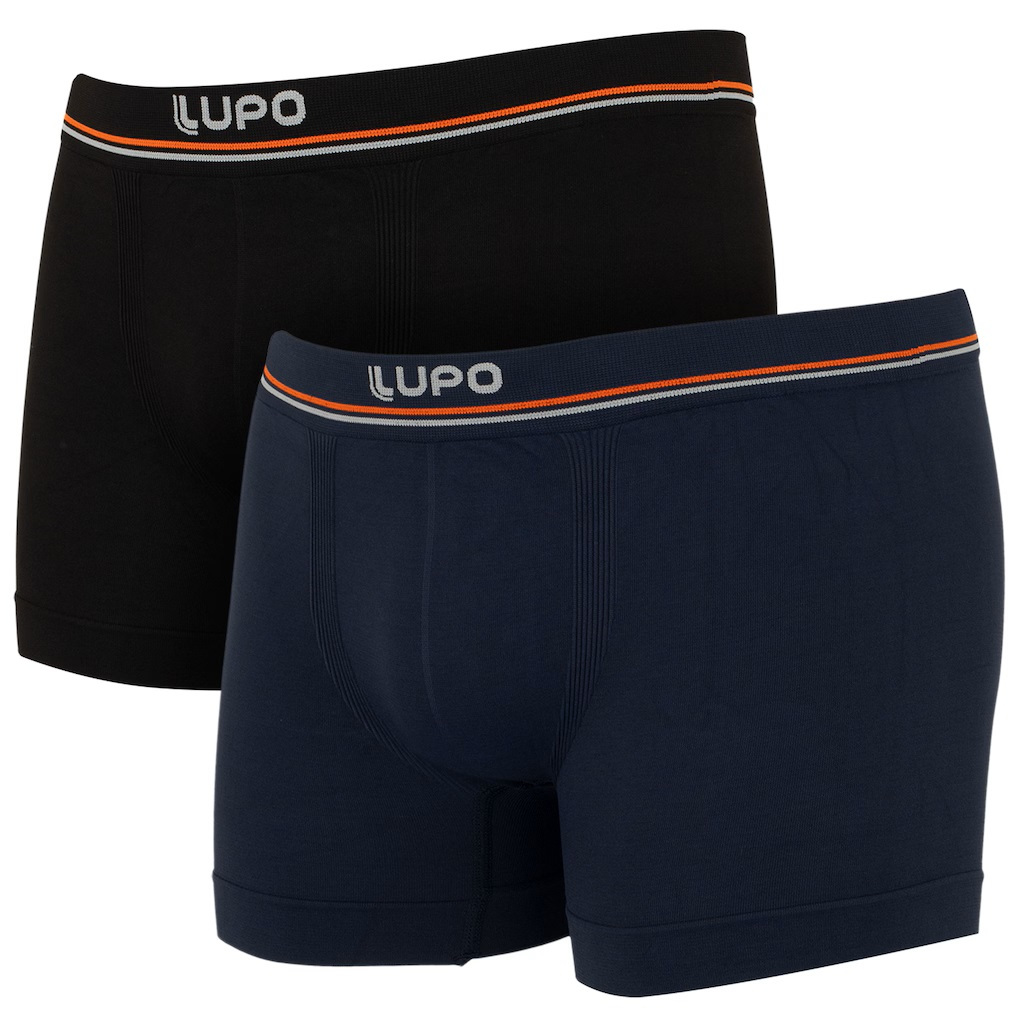 Kit 2 Cuecas Boxer Lupo Microfibra Poliamida Sem Costura Confortável Cueca Masculina Original