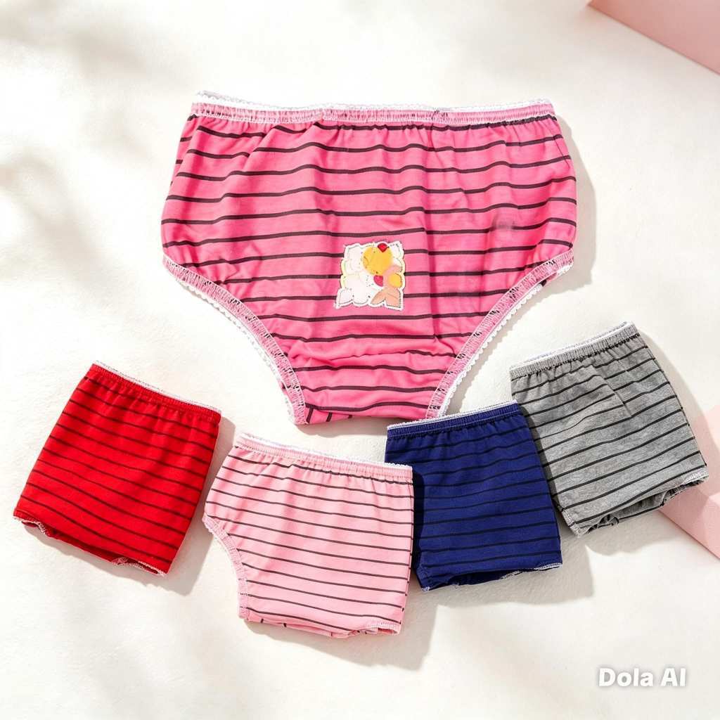 Kit 3  Calcinha Infantil Menina Algodão Estampadas Feminina Criança Confortáveis Tanga Menina