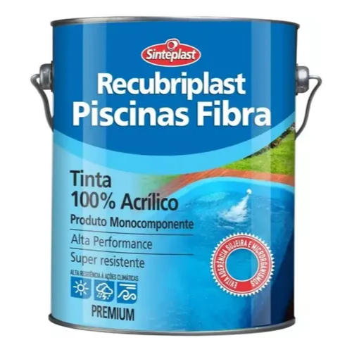 Tinta Acrílica Impermeável Para Piscinas Recubriplast Azul 3,6L Sinteplast