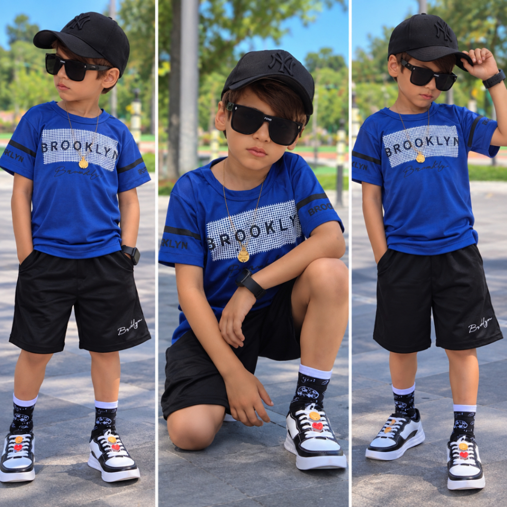 Conjunto Infantil Masculino Dry Fit Camiseta + Bermuda Leve, Fresquinho, do 4 ao 14